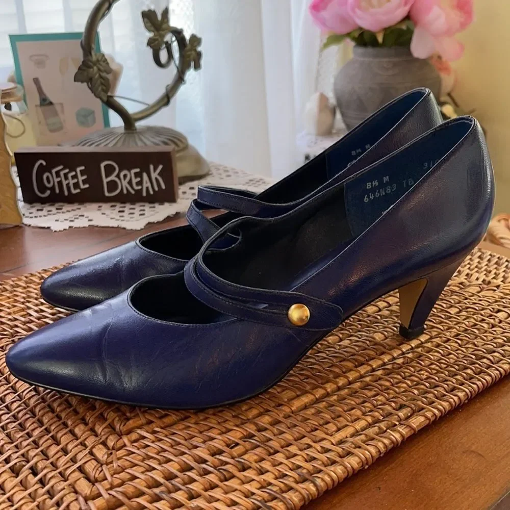 *Naturalizer* Sz 8.5 Purple/Blue Strappy Heels